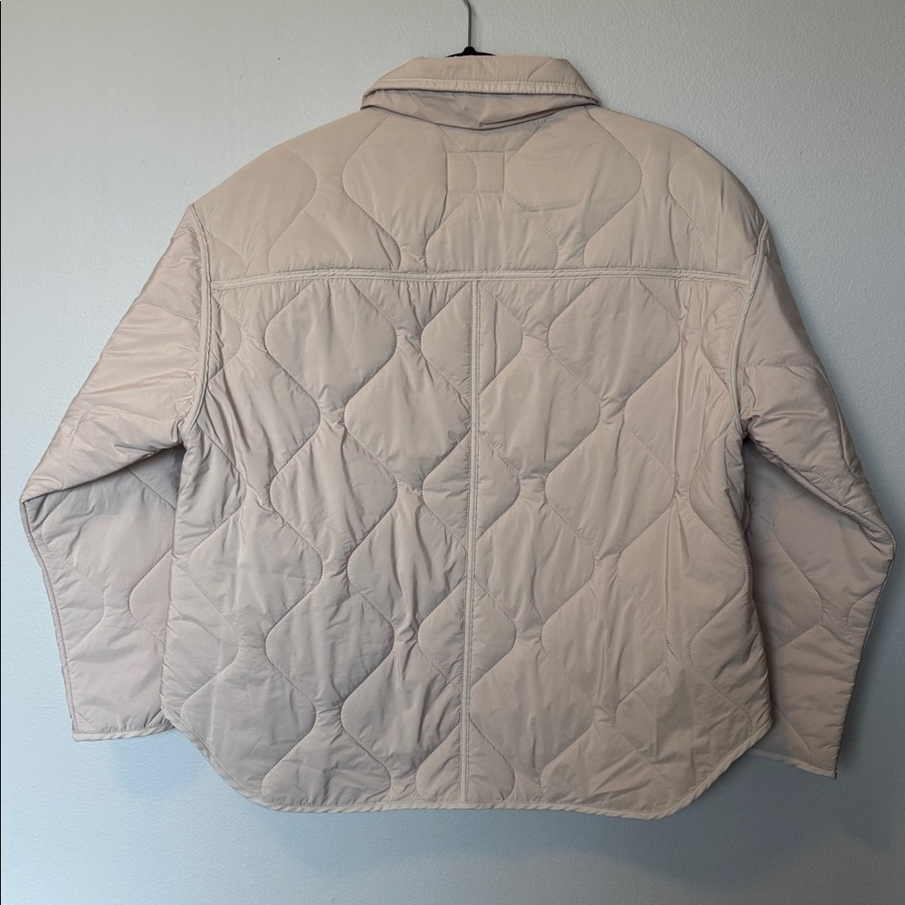 Old Navy Cream Quilted Button-Front Puffer Jacket - Picture 5 of 5